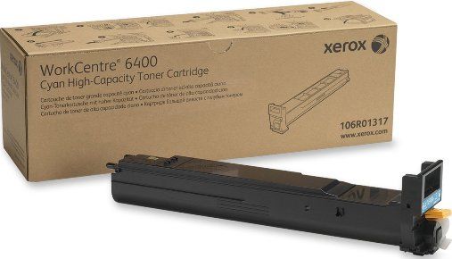 Xerox 106R01317 Toner Cartridge, Laser Print Technology, Cyan Print Color, High Yield Type, 16500 Page Typical Print Yield, For use with Xerox WorkCentre 6400 Printer , UPC 095205739985 (106R01317 106R-01317 106R 01317)