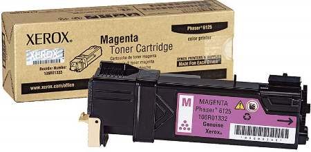 Xerox 106R01332 Magenta Toner Cartridge for use with Xerox Phaser 6125 and 6125N Printers, Up to 1000 Pages at 5% coverage, New Genuine Original OEM Xerox Brand, UPC 095205737721 (106-R01332 106 R01332 106R-01332 106R 01332 106R1332)