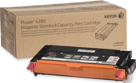 Xerox 106R01389 Magenta Standard Capacity Print Cartridge for use with Phaser 6280 Color Laser Printer, 2200 Page Yield Capacity, New Genuine Original OEM Xerox Brand, UPC 095205747232 (106-R01389 106 R01389 106R-01389 106R 01389 106R1389) 