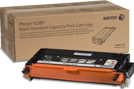 Xerox 106R01391 Black Standard Capacity Print Cartridge for use with Phaser 6280 Color Laser Printer, 3000 Page Yield Capacity, New Genuine Original OEM Xerox Brand, UPC 095205747256 (106-R01391 106 R01391 106R-01391 106R 01391 106R1391) 