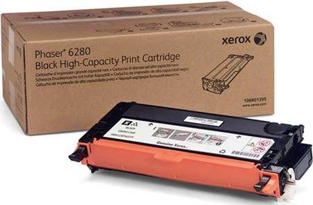 Xerox 106R01395 Black High Capacity Print Cartridge for use with Xerox Phaser 6280 Printer, Up to 7000 Pages at 5% coverage, New Genuine Original OEM Xerox Brand, UPC 095205747294 (106-R01395 106 R01395 106R-01395 106R 01395 106R1395)