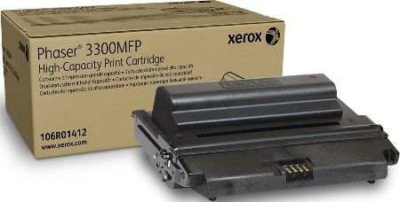 Xerox 106R01412 Toner cartridge, Toner cartridge Consumable Type, Laser Printing Technology, Black Color, High Capacity Cartridge Yield, Up to 8000 pages Duty Cycle, New Genuine Original OEM Xerox, For use with Xerox Phaser 3300 Multifunction Laser Printer (106R01412 106R-01412 106R 01412)