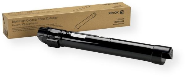 Xerox 106R01439 Black High Capacity Toner Cartridge for use with Phaser 7500 Tabloid Color LED Printer, 19800 Page Yield Capacity, New Genuine Original OEM Xerox Brand, UPC 095205751925 (106-R01439 106 R01439 106R-01439 106R 01439 106R1439) 