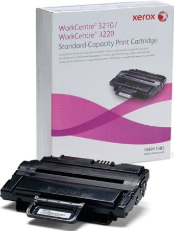 Xerox 106R01485 Standard Capacity Black Print Cartridge For use with WorkCentre 3210 and 3220 Monochrome Laser Multifunction Printers, Approximate yield 2000 average standard pages, New Genuine Original OEM Xerox Brand, UPC 095205614855 (106-R01485 106 R01485 106R-01485 106R 01485 106R1485) 