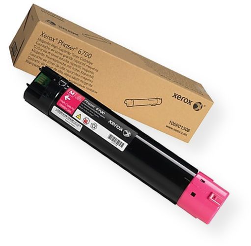 Xerox 106R01508 High Capacity Magenta Toner Cartridge For use with Phaser 6700 Color Printer, Approximate yield 12000 average standard pages, New Genuine Original OEM Xerox Brand, UPC 095205760910 (106-R01508 106 R01508 106R-01508 106R 01508 106R1508) 