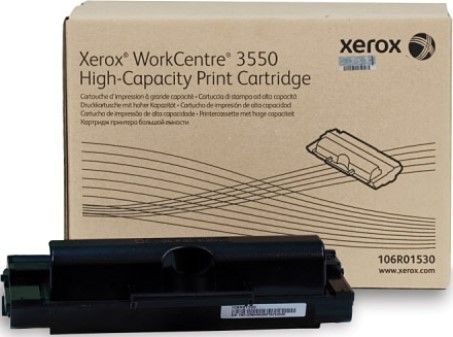 Xerox 106R01530 High Capacity Print Cartridge for use with Xerox WorkCentre 3550 Black and White Multifunction Printer, Up to 11000 Pages at 5% coverage, New Genuine Original OEM Xerox Brand, UPC 095205763904 (106-R01530 106 R01530 106R-01530 106R 01530 106R1530)