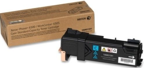 Xerox 106R01591 Toner Cartridge, Laser Print Technology, Cyan Print Color, 1000 Page Typical Print Yield, For use with Xerox Phaser Printers 6000, 6505, UPC 095205849707 (106R01591 106R-01591 106R 01591)