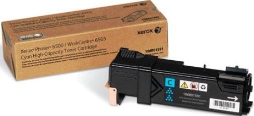 Xerox 106R01601 Toner Cartridge, Laser Printing Technology, Cyan Color, High Capacity Cartridge Yield, Up to 2500 pages Duty Cycle, For use with Xerox Phaser 6500DN, 6500N, 6500V_NC Xerox WorkCentre 6505DN, 6505N, UPC 095205849806 (106R01601 106R-01601 106R 01601)
