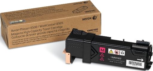Xerox 106R01602 Toner Cartridge, Laser Printing Technology, Magenta Color, High Capacity Cartridge Yield, Up to 2500 pages Duty Cycle, For use with Xerox Phaser 6500DN, 6500N, 6500V_NC Xerox WorkCentre 6505DN, 6505N, UPC 095205849813 (106R01602 106R-01602 106R 01602)