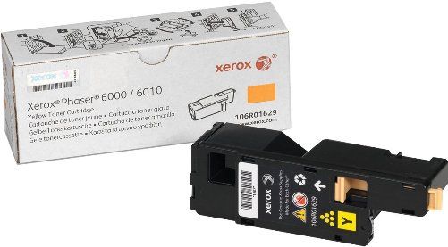 Xerox 106R01629 Standard Capacity Toner Cartridge, Laser Print Technology, Yellow Print Color, 1000 Page Typical Print Yield, For use with Xerox Phaser Printers 6000, 6010, UPC 095205850024, UPC 095205850024 (106R01629 106R-01629 106R 01629)