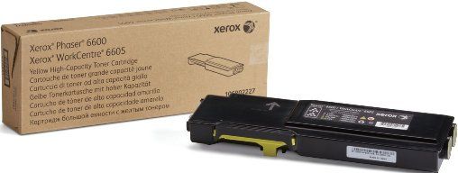 Xerox 106R02227 High Capacity Toner for Phaser, Laser Print Technology, Yellow Print Color, High Yield Type, 6000 Page Page-Yield, For use with Xerox Phaser 6600 Printer and Xerox WorkCentre 6605 Printer, UPC 095205963892 (106R02227 106R-02227 106R 02227) 