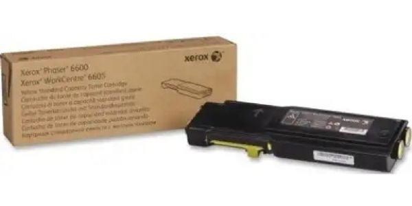 Xerox 106R02243 Toner Cartridge, Laser Print Technology, Yellow Print Color, Standard Yield Type, 2000 Page Typical Print Yield, For use with Xerox Printers Phaser 6600, WorkCentre 6605, UPC 095205963939 (106R02243 106R-02243 106R 02243)