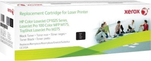 Xerox 106R02257 Toner Cartridge, Laser Print Technology, Black Print Color, 1200 Pages Typical Print Yield, HP Compatible Brand, CE310A Compatible Part Number, For use withHP Color LaserJet CP1025, UPC 095205859898 (106R02257 106R-02257 106R 02257 XER106R02257)