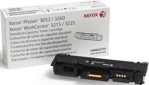 Xerox 106R02775 Toner Cartridge, Laser Print Technology, Black Print Color, High Yield Type, 1500 Page Typical Print Yield, For use with Phaser 3260, WorkCentre 3215, WorkCentre 3225 Xerox Printers, UPC 095205864557 (106R02775 106R-02775 106R 02775)