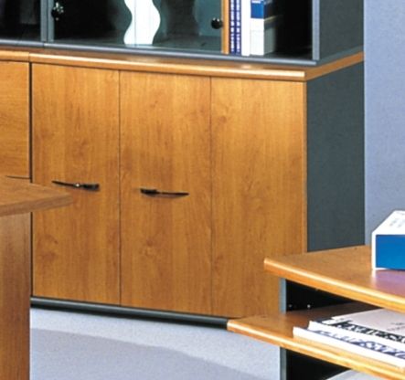 Gautier 107-210 Jazz Collection Low 3 Door Unit Storage, 1 Adjustable Shelf, Cherry Finish, The Jazz Cherry collection features a beautiful cherry finish dcor. Durable MDF with melamine and scratch resistant cherry wood laminate (107.210 107 210 107210)
