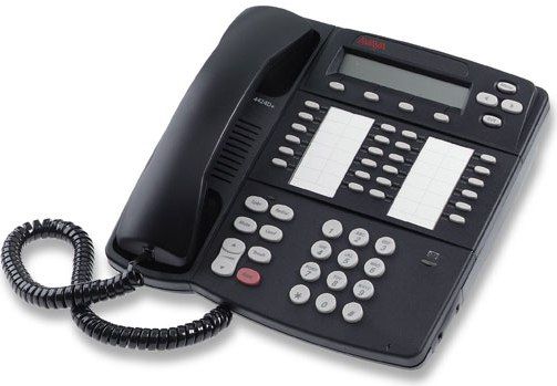 Avaya 108199084 Merlin 4424D+ 24 Button Display Telepphone, Black, 2-line x 24-character LCD display, 24 programmable feature buttons, four soft keys, and four navigation keys, Hold, Transfer, Conference, Redial, Mute, Built-In 2-way Speakerphone, and HFAI, Desk or Wall mountable (108-199084 108199-084 4424D 4424)