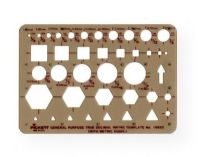 Pickett 1085I Pocket Template; Contains 1/32" to 1" circles, hexagons, triangles, squares ranging from 1/16" to 11/16"; Size: 3.5" x 5" x .030"; Shipping Weight 0.06 lb; Shipping Dimensions 12.75 x 5.75 x 0.12 in; UPC 014173152060 (PICKETT1085I PICKETT-1085I PICKETT/1085I TEMPLATE DRAWING) 