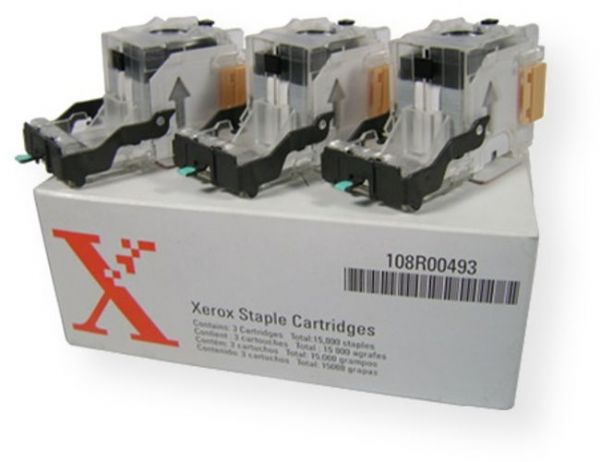 Xerox 108R00493 Staple Cartridge, 5000 Staple Per Cartridge, Paper Application/Usage, For use with Xerox Printers DC535, DC545, DC555, UPC 095205804935 (108R00493 108R-00493 108R 00493 XER108R00493)