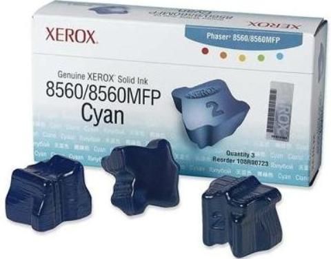 Xerox 108R00723 Cyan Ink Cartridge For Phaser 8560MFP Printer, Up to 3400 pages Duty Cycle, New Genuine Original OEM Xerox Brand, UPC 095205427486 (108 R00723 108-R00723 108 R00723)