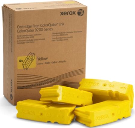 Xerox 108R00831 ColorQube Yellow Solid Ink (4-Ink Sticks) For use with ColorQube 9201/9202/9203 and ColorQube 9301/9302/9303 Printers, Approximate yield 37000 average standard pages, New Genuine Original OEM Xerox Brand, UPC 095205750270 (108-R00831 108 R00831 108R-00831 108R 00831 108R831) 