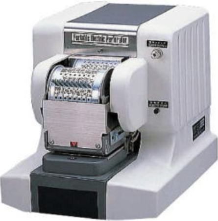 Newkon 10-905L Universal Electric Perforator, 20 sheets of 64g/m2 paper when date/number 8-digit is perforated, Lever system, 905L-10 Die-block, Helps make traditional stamping jobs more efficient and labor-saving, Provides a highly effective means to protect important documents from forgery/alteration (10905L 10 905L 10-905 10905 NEWKON NEW-KON NEWKON10905L)