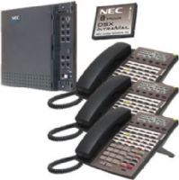 NEC 1091026 model DSX-40 Digital telephone system, Residential Kit, Includes 1 NEC-1090001 DSX40 KSU, 1 - NEC-1091060 2 port/8 hour IntraMail, 3 - NEC-1090021 34 button display phones in black, UPC 714627144947 (109-1026 109 1026) 