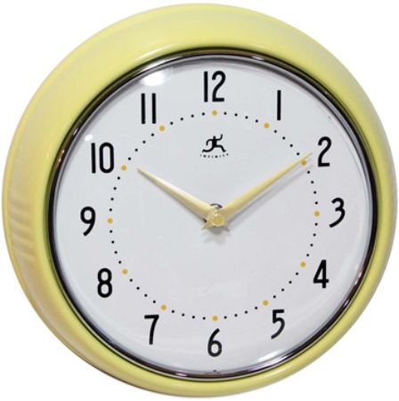 Infinity Instruments 10940-AURA Retro Aura Solid Iron Wall Clock, 9.5