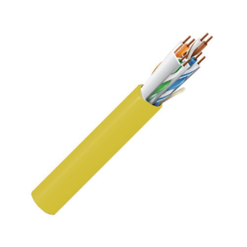 Belden 10GX53F0041000, Model 10GX53F, 23 AWG, 4-Unbonded-Pair, CAT6A Cable; Plenum-CMP-Rated; Yellow Color; F/UTP-Foil Shielded; Premise Horizontal Cable; 23 AWG Solid Bare Copper Conductors; FEP Insulation; Patented EquiSpline separator; Overall Foil Screen with Drain Wire; Ripcord; Flamarrest Jacket; UPC 612825377764 (BELDEN1800FU90U1000 TRANSMISSION CONNECTIVITY ELECTRICITY WIRE)