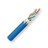 BELDEN10GX62F0061000, Model 10GX62F, 23 AWG, 4-Bonded-Pair, CAT6A 10GX F/UTP Cable; Blue; Riser-CMR Rated; Premise Horizontal cable; 23 AWG solid bare copper conductors; Polyolefin insulation; Patented X-spline; Inner jacket; Overall foil shield with drain wire; Ripcord; PVC jacket; UPC 612825102434 (BELDEN10GX62F0061000 WIRE CONDUCTOR TRANSMISSION CONNECTIVITY) 