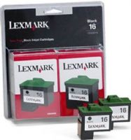 Lexmark 10N0138 Twin Pack #16 Black Ink Cartridge, Works with Lexmark X75, X1150 PrintTrio, X1185, X2250, X1270, Z33, Z23, Z605, Z13, Z615, Z515, Z617, Z517, Z611, Z645, Z640 LA LV, Z647 LA LV, Z35 and Z25 Printers; Up to 5000 pages yield, New Genuine Original OEM Lexmark Brand, UPC 734646355070 (10N-0138 10-N0138 10N0-138) 