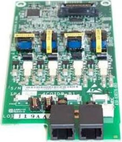 NEC 1100022 Four-Port CO Trunk Daughter Board For use with NEC SL1100 Phone System; Provides interface for (4) standard loop-start CO trunks; Includes power failure transfer circuit for one line Equipped with (2) 8-conductor interface jacks: (1) for connection of (4) trunks, (1) for power failure connection for first trunk circuit; Can only be installed on 084M, 080E, or 008E Cards; UPC 714627148105 (110-0022 1100-022 11000-22)
