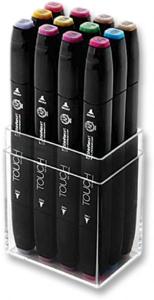 ShinHan Art 1101216 Touch Twin, 12-Piece Pastel Color Marker Set; Ergonomically designed body for the perfect grip; Now in 204 brilliant colors; Double-ended with fine and broad nibs; Advanced alcohol-based ink; The finest control of ink flow, absolutely no smudging or bleeding; Odorless; A specially designed safety cap stacks neatly and prevents damage to the nibs; EAN/JAN 8809309663389 (SHINHANART1101216 SHINHANART1101216)
