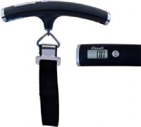 Escali 11050B Velo Luggage / Travel Scale, Easy, 1-button operation, 110 lb / 50 kg Capacity, pounds, kilograms, stones euro Measuring units, 0.2 pounds, 0.1 kilograms Increments, Stainless steel clasp, Tare Function, Automatic power off, Data lock feature, Over load indication, Black Finish, UPC 857817000811 (11050B 11050-B 11050 B ESCALI11050B ESCALI-11050B ESCALI 11050B) 