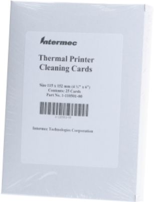 Intermec 1-110501-00 Printer Cleaning Kit (Box Of 25) for use with EasyCoder 3400e 501XP PA30A PC41A PC4C PD41A and PD42A Label Printers, 25 Thermal Printer Cleaning Cards, Dimensions 4.50