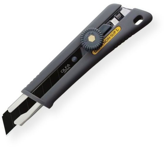 Olfa 1118008 Rubber Grip Ratchet Lock Utility Knife; 18mm; Features an anti slip, rubber grip handle; Provides premium comfort and maximum performance; Ratchet wheel blade lock for extra control and unlimited blade adjustment; Acetone resistant, elastomer handle; Includes LBB Blade; Fits any Olfa Heavy Duty Blade; UPC 091511440089 (1118008 OL-NOL1 KNIFE-1118008 KNIFE1118008 OLFA1118008 OLFA-1118008)