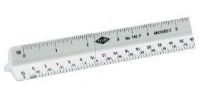Alvin 111P Tri Scale Engineer 12 Plastic; Recommended for scholastic and vocational use, Made from satin-finished impact plastic with tapered edges and black easy-to-read printed graduations that won't rub off, Shipping Dimensions 12.75" x 1" x .75" inches; UPC Code 088354152453 (111-P) 