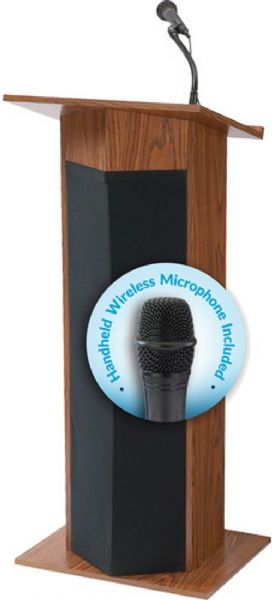 Oklahoma Sound 111PLS-MO/LWM-5 Power Plus Lectern, For Audiences up to 900, LWM-5 Wireless Handheld Microphone, 30 Watts Power Output, 8