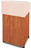 Oklahoma Sound 112-CH Combo Lectern Base, Wild Cherry, A/V Cart Converts the Table Top to a Full Floor lectern or use as an A/V cart for your presentation equipment, 3/4" stain and scratch resistance thermofused melamine laminate on flakeboard, Includes storing shelf and four easy roll casters, Two locking, Assembly required, 33.75”H x 21.125”W x 17.5”D (112CH 112 CH) 