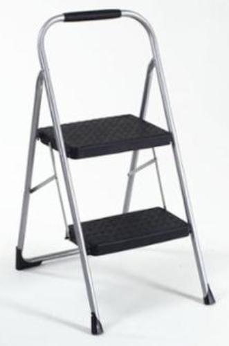 Cosco 11308PBL1E Two Step Big Step Folding Step Stool with Rubber Hand Grip; ESSENTAL FOR ANY ROOM - Height assist for cabinets, closets, and light cleaning; LIGHTWEIGHT - Easy to carry for multiple jobs; NON-MARRING - Leg tips keep floors clean; SECURE - Extra large, slip resistant step; STABLE - Continuous rear leg support; FOLDS FLAT - Easy Storage; Step Material: Molded/Resin; Series: Big Step Step Stools; Step Type: 2 Step; Height: 34.645