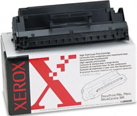 Xerox 113R00296 Black Print Cartridge for use with Xerox DocuPrint P8e, P8EX and WorkCentre 385 Printers, 6000 pages with 5% average coverage, New Genuine Original OEM Xerox Brand, UPC 095205132960 (113-R00296 113R-00296 113 R00296 113R 00296 113R296) 