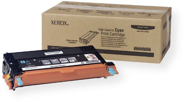 Xerox 113R00723 Cyan High Capacity Print Cartridge, For use with Xerox Phaser 6180 and 6180MFP Printers, Up to 6000 Pages at 5% coverage., UPC 095205426670 (113R00723 11-3R00723)