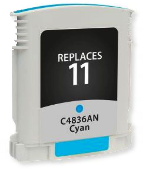 Clover Imaging Group 114225 Remanufactured Cyan Ink Cartridge To Replace HP C4836AN; Yields 1750 Prints at 5 Percent Coverage; UPC 801509141603 (CIG 114225 114 225 114-225 C-4836AN C 4836AN)
