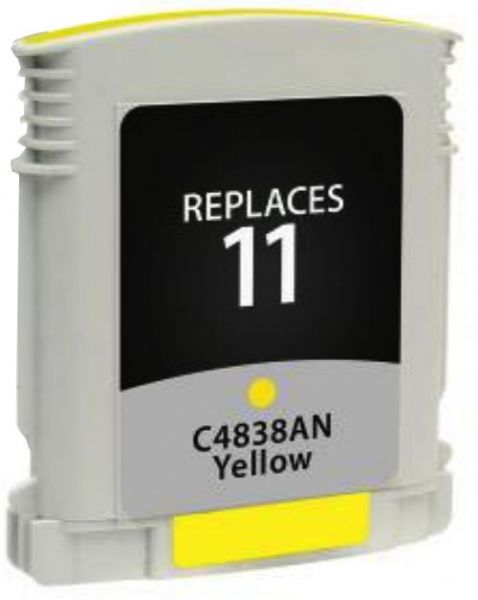 Clover Imaging Group 114227 Remanufactured Yellow Ink Cartridge To Replace HP C4838AN; Yields 1750 Prints at 5 Percent Coverage; UPC 801509141627 (CIG 114227 114 227 114-227 C-4838AN C 4838AN)