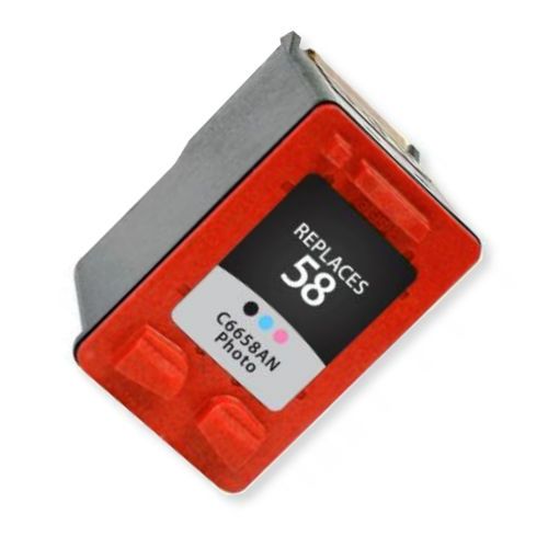 Clover Imaging Group 114549 Remanufactured Photo Ink Cartridge To Replace HP C6658AN, HP58; Yields 140 prints at 5 Percent Coverage; UPC 801509137378 (CIG 114549 114 549 114-549 C6 658AN C6-658AN HP-58 HP 58)