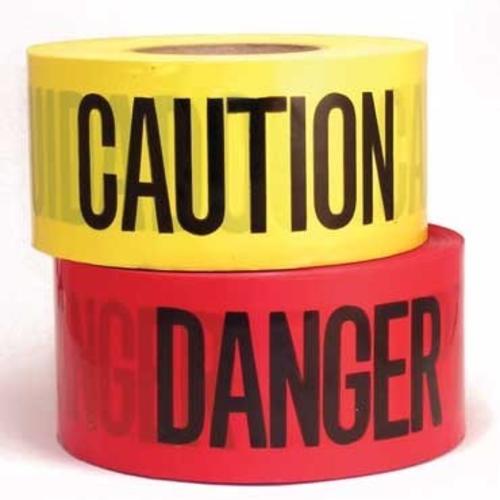 Aervoe 1150 Barricade Tape - Yellow Caution 2mil, 2-mil thick, Polyethylene, Continuous bilingual message, UPC 088193011508 (AERVOE1150 1150 11-50)