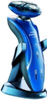 Norelco 1150X/40 Wet & Dry Electric Shaver, Blue, 5.4W max. power consumption, DualPrecision heads, GyroFlex 2D contouring system, Slim and anti-skip grip handle, LED display, 2 level battery indicator, Battery low indicator, Charge indicator, Travel lock, Shaver follows the countours of your face, Shaves even the shortest stubble, UPC 075020011619 (1150X40 1150X-40) 