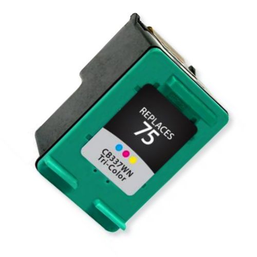 Clover Imaging Group 115411 Remanufactured Tri-color Ink Cartridge To Replace HP CB337WN, HP75; Yields 170 Prints at 5 Percent Coverage; UPC 801509142266 (CIG 115411 115 411 115-411 CB 337WN CB-337WN HP-75 HP 75)