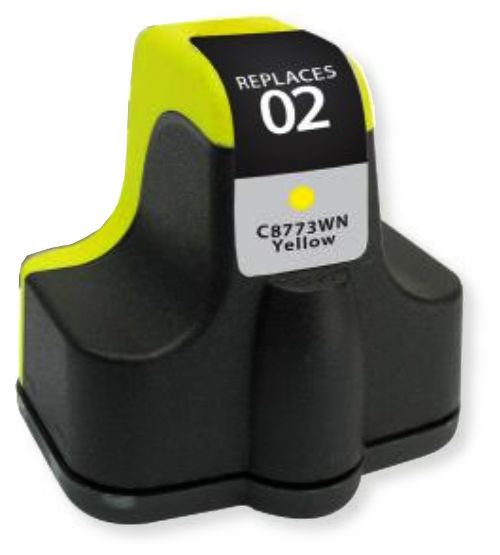 Clover Imaging Group 115416 Remanufactured High-Yield Yellow Ink Cartridge To Replace HP C8773WN, HP02; Yields 500 prints at 5 Percent Coverage; UPC 801509142310 (CIG 115416 115 416 115-416 C8 773WN C8-773WN HP-02 HP 02)