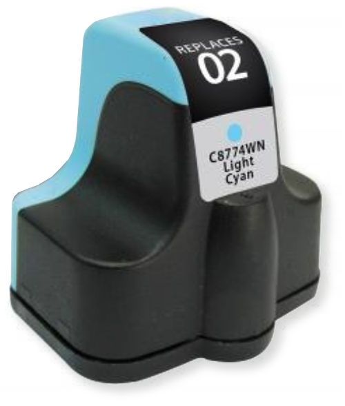 Clover Imaging Group 115417 Remanufactured High-Yield Light Cyan Ink Cartridge To Replace HP C8774WN, HP02; Yields 240 prints at 5 Percent Coverage; UPC 801509142327 (CIG 115417 115 417 115-417 C8 774WN C8-774WN HP-02 HP 02)