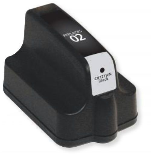 Clover Imaging Group 115419 Remanufactured Black Ink Cartridge To Replace HP C8721WN, HP02; Yields 660 prints at 5 Percent Coverage; UPC 801509142341 (CIG 115419 115 419 115-419 C8 721WN C8-721WN HP-02 HP 02)